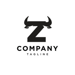 Obraz premium Letter Z Cow Horns Logo Icon Vector