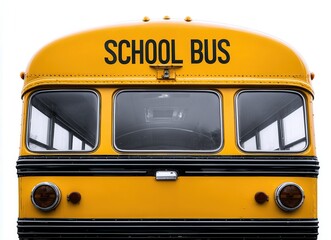 yellow school bus back view with filmmaker on roof