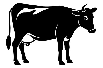 Silhouette Vector Art Illustration of a Cow Design
