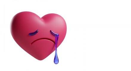 Sad heart emoji illustration