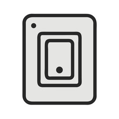 Simple light switch isolated against a black background vector