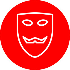 Anonymous Mask Vector Line White Circle Red