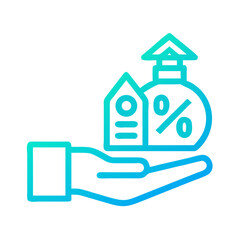 Hand presenting financial growth and investment opportunity icon graphic