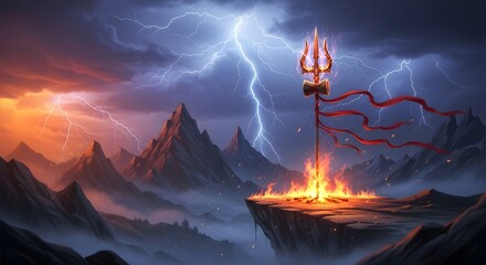 Lord shiva trishul: hindu god wallpaper, mahadev trident, religious art