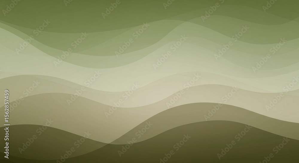 Poster abstract green wave pattern: a mesmerizing display of layered, undulating waves in varying shades of