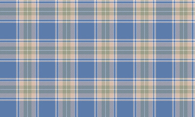 Seamless plaid pattern, blue, beige, white, simple and elegant design, suitable for designing clothes, skirts and pants, adding a classic and modern look.