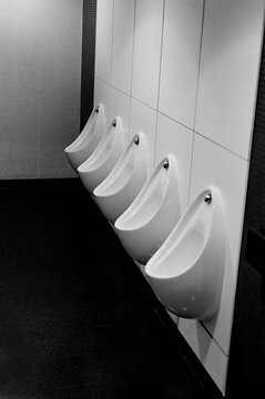 Empty toilet for men