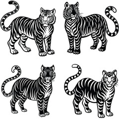 Tiger Vector Silhouette Bundle Collection.