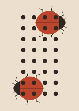 Abstract ladybugs