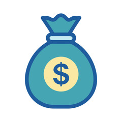 Money bag icon illustration for business and financial concepts