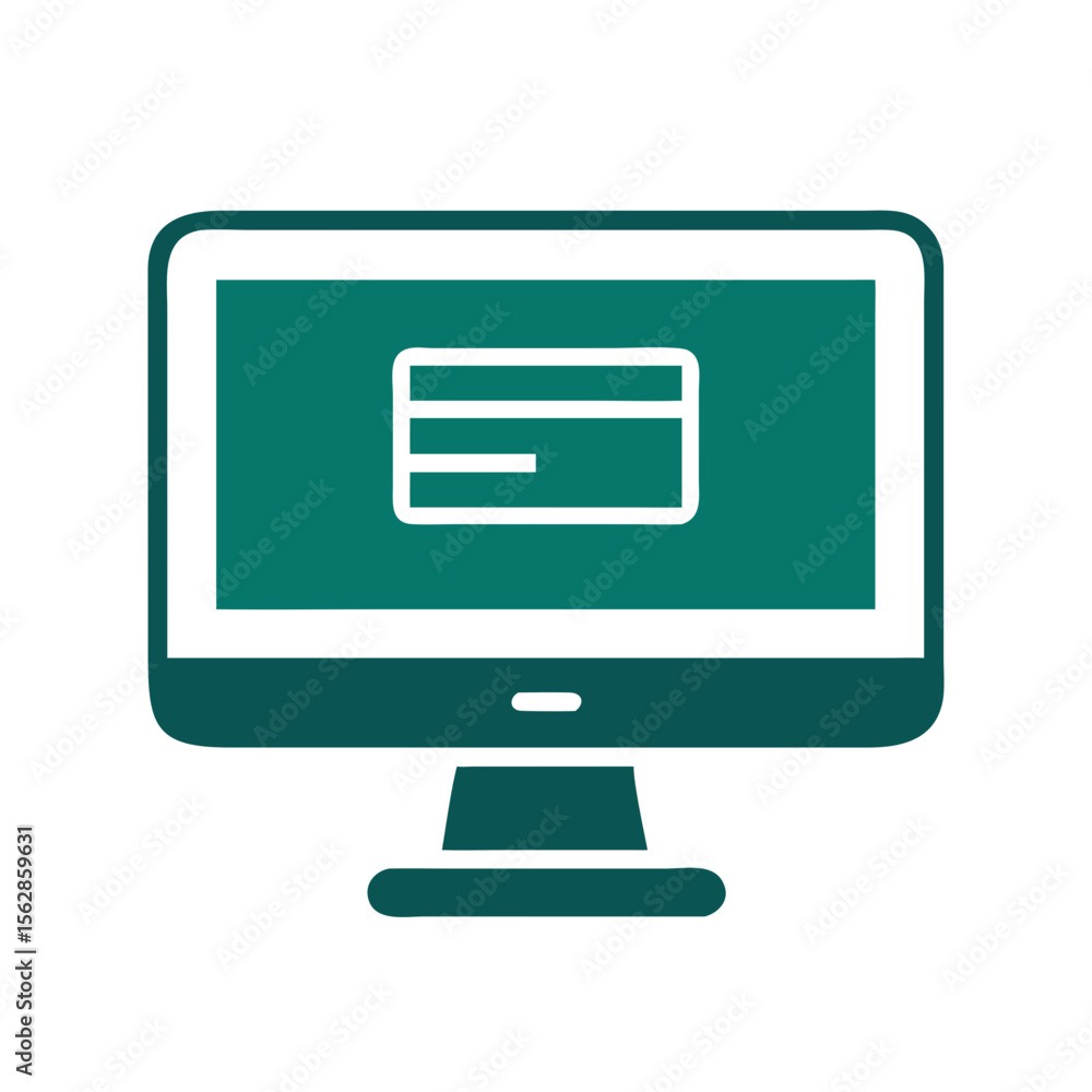 Poster online payment method on computer screen digital transaction