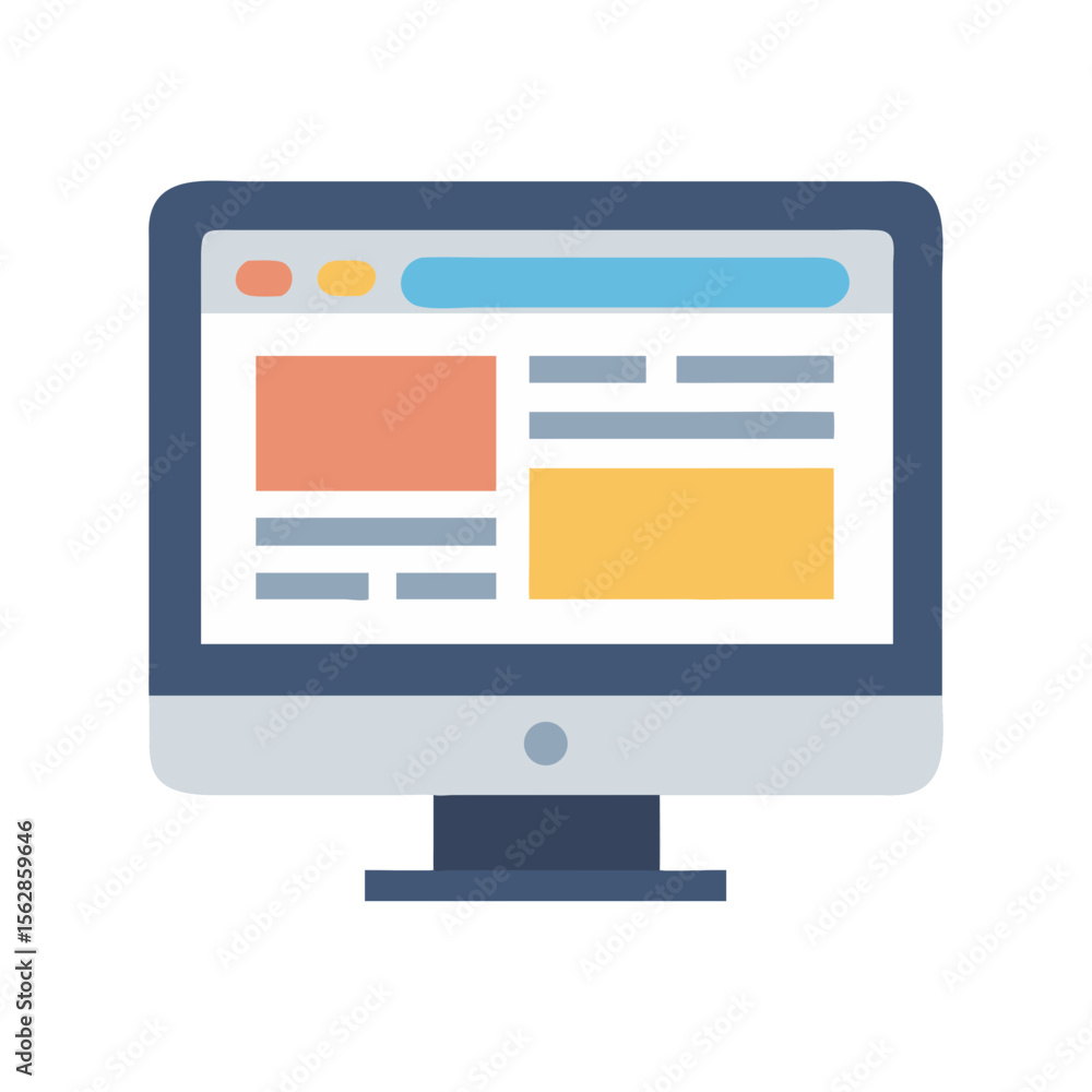 Poster computer screen illustration of web browser on black background