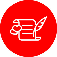 Poetry Vector Line White Circle Red