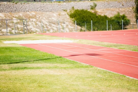 Athletic field on a sunny day