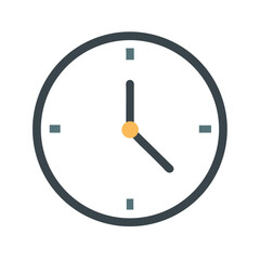 Simple Clock Icon Showing the Time on Black Background