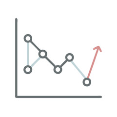 Stylized line graph illustration on black background shows upward trend