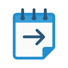 Calendar icon with arrow sign for appointment reminder symbol