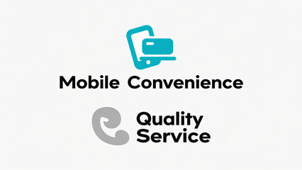 Mobile cards and phone icons represent convenient and high-quality services for mobile use, used in mobile office and customer service scenarios.