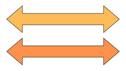 Arrows clipart pointing in opposite directions isolated on transparent background, depicting concepts like exchange and contrast. 