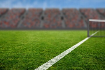 Focus on foreground of soccer field