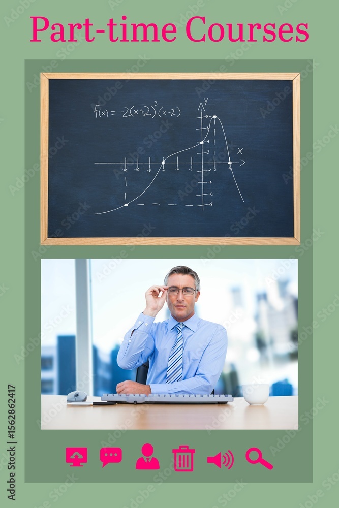 Poster digital composite image of e-learning interface