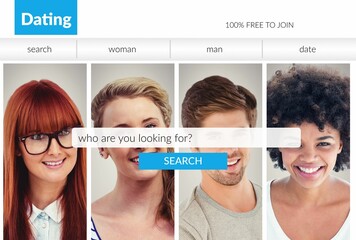 Search bar on dating site