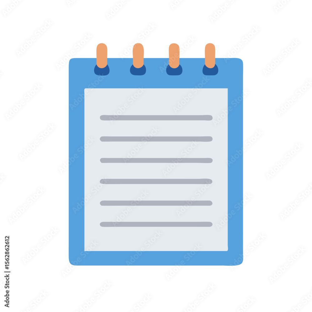 Poster simple flat illustration of a notepad with horizontal lines