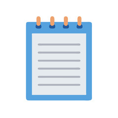 Simple Flat Illustration of a Notepad with Horizontal Lines