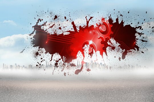 Fototapeta Splash showing cogs and wheels