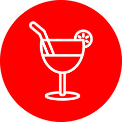 Margarita Glass Vector Line Grey Circle Grey