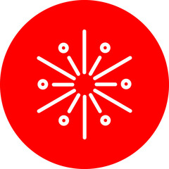 Cinco de Mayo Fireworks Vector Line Grey Circle Grey