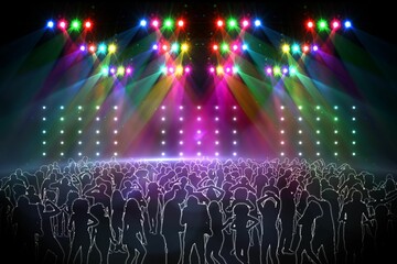 Digitally generated nightclub under lights © vectorfusionart