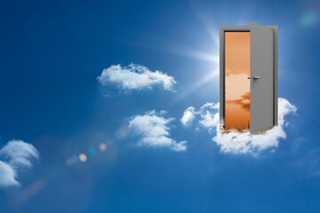 Obraz premium Open door against blue sky