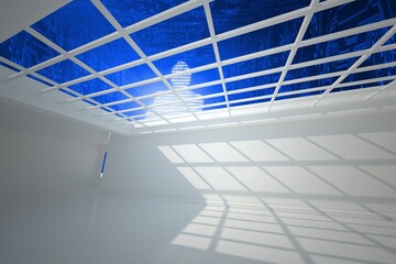 Digital silhouette seen through window