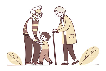 Generational Bonds: A heart warming depiction of intergenerational love and care, with grandparent's and grandchild. It depicts the essence of family connection.