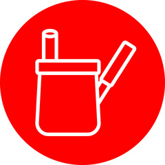 Mexican Coffee Vector Line White Circle Red