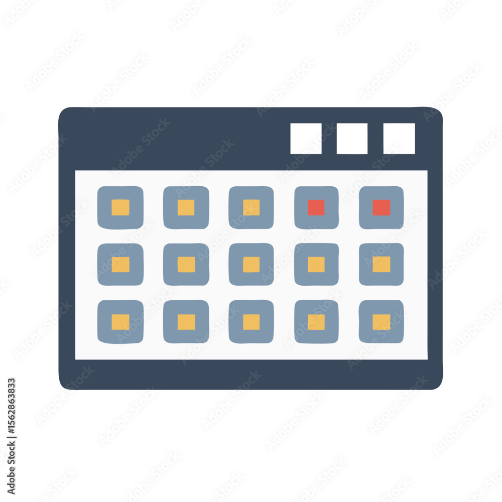 Aufkleber minimalistic calendar interface with marked dates illustration graphic