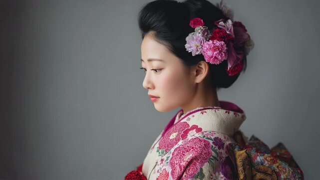 日本の振袖スタジオポートレート