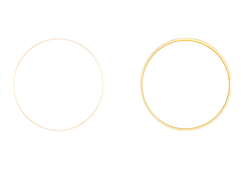 Two minimalist gold rings, isolated on transparent background, showcasing simple elegance and modern design