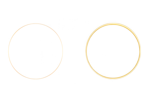 Two minimalist gold rings, isolated on transparent background, showcasing simple elegance and modern design - Powered by Adobe