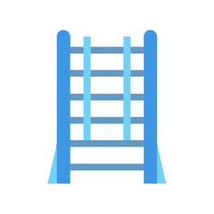 Blue and White Ladder Against Black Background Stock Illustration