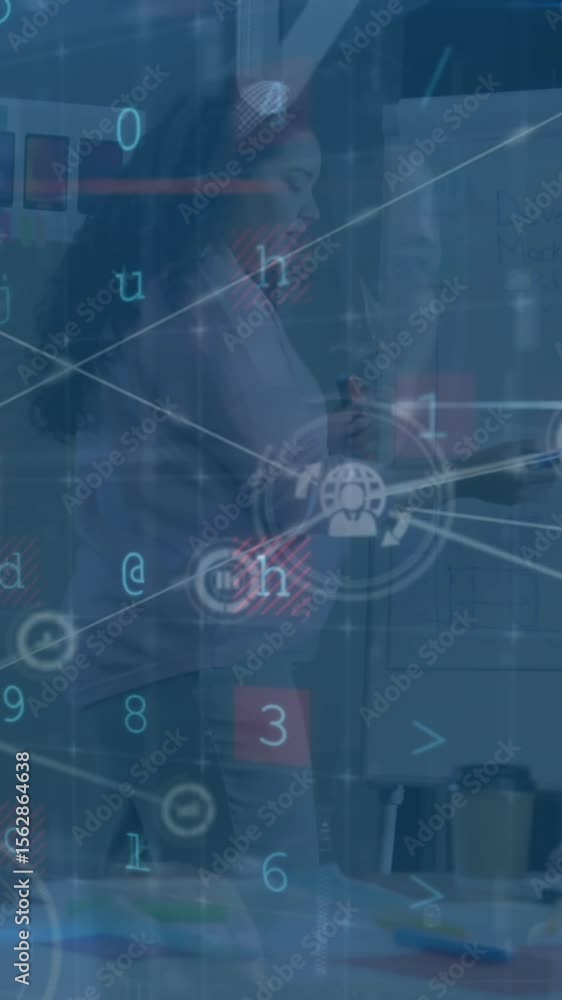 Poster a digital interface and network of connections over a hacker