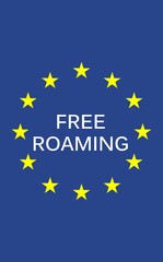 Free roaming text on European Union flag