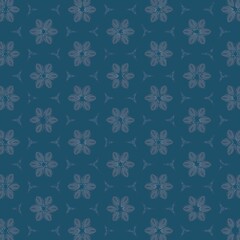 Composition of flowers on blue backrgound