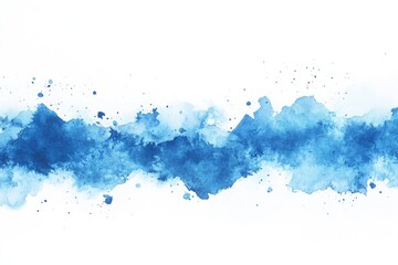 Obraz premium Abstract watercolor wash of light to deep blues, horizontal band