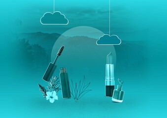 Digitally generated images of cosmetic
