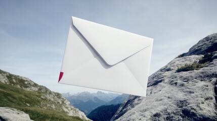 Business email caught you on vacation. Mail delivery to mountainous areas. Friendly e-mail from colleagues