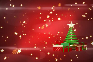 Naklejka premium Christmas tree shape on stars