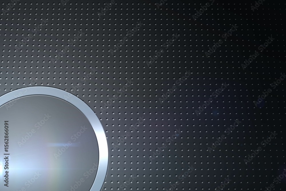 Poster grey dot on technical background with pixels