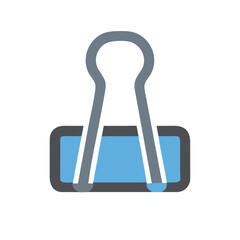 Illustration of a blue binder clip on black background